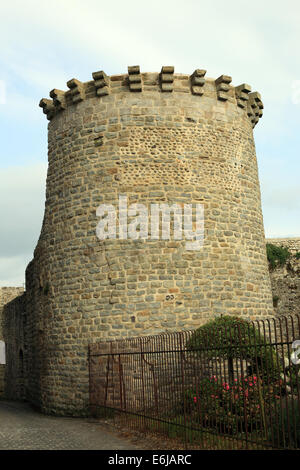 Porte Guillaume tower on Port Haut (also known as Porte Jeanne d'Arc) gate at rue de l'Abbaye, St Valery sur Somme, Picardy, France Stock Photo