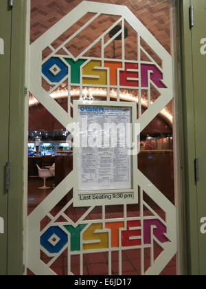 Menu, Oyster Bar Restaurant Main Entrance, Grand Central Terminal, NYC Stock Photo