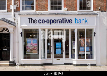 The Co-operative Bank branch front window. North Street, Chichester, West Sussex, England, UK, Britain Stock Photo