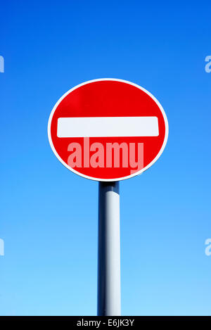 No Entry sign on a pole Stock Photo