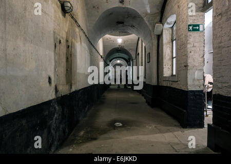 Passage in the Fort de Loncin, one of twelve forts built as part of the Fortifications of Liège during World War One, Belgium Stock Photo