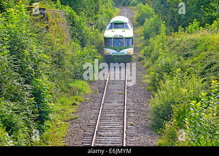 Panoramic railcar X 4208 Renault Puy de Dome Livradois Forez Auvergne Massif Central France Stock Photo