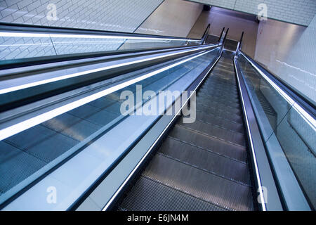 Futuristic escalators Stock Photo