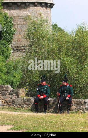 Napoleonic re-enactors at Whittington Castle Stock Photo