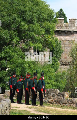 Napoleonic re-enactors at Whittington Castle Stock Photo