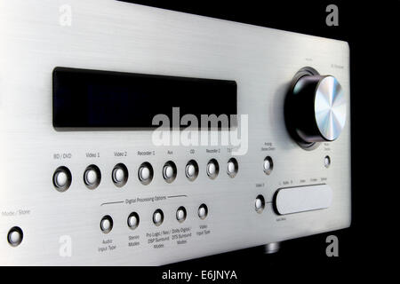 Front panel of Audio-Video receiver Stock Photo