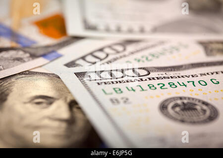 Dollars Photography: Macro of US One Hundred Dollar Stock Photo