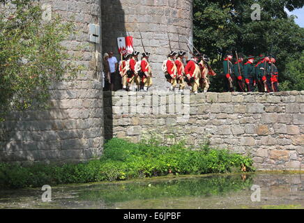 Napoleonic re-enactors at Whittington Castle Stock Photo