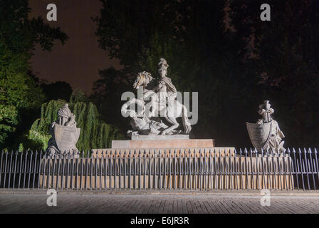 Equestrian statue of King Jan III Sobieski, Royal Lazienki Park, Warsaw, Poland Stock Photo