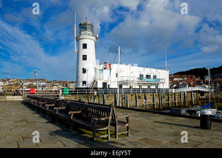 The lighthouse, Scarborough, North Yorkshire, England UK Stock Photo