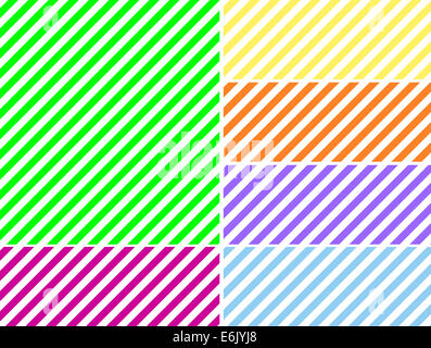 Jpg.  Seamless, continuous, diagonal striped background in six spring colors. Stock Photo