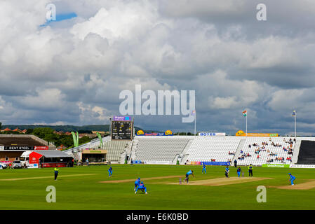 Women's international one-day cricket match between England and India, Scarborough, North Yorkshire, England UK, August 23, 2014 Stock Photo