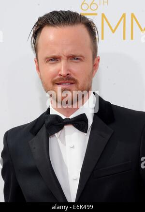 Los Angeles, CA, USA. 25th Aug, 2014.Aaron Paul at arrivals for The 66th Primetime Emmy Awards 2014 EMMYS - Part 1, Nokia Theatre L.A. LIVE, Los Angeles, CA August 25, 2014. Photo By: Elizabeth Goodenough/Everett Collection/Alamy Live News Stock Photo