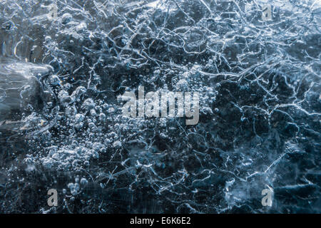 Air bubbles trapped in glacial ice, Vatnajökull, Iceland Stock Photo