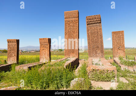 Seljuk cemetery or Selçuklu Mezarlığı, Ahlat, Bitlis Province, Eastern Anatolia Region, Anatolia, Turkey Stock Photo
