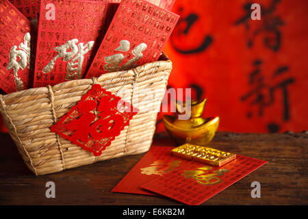 Close-up of gold ingots and abacus Stock Photo