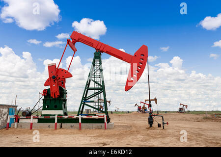 oil pump jacks Stock Photo