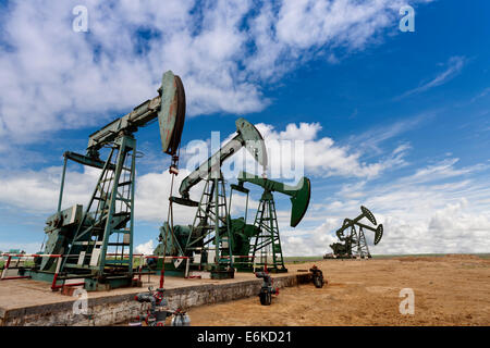 oil pump jacks Stock Photo