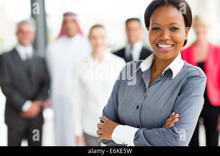 beautiful young African businesswoman and team Stock Photo