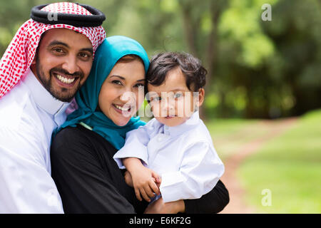 portrait of Arabic family at the park Stock Photo
