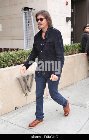 Lukas Haas leaves Wolfgang Pucks Restaurant  in beverly Hills  Featuring: Lukas Haas Where: Los Angeles, California, United States When: 18 Feb 2014 Stock Photo