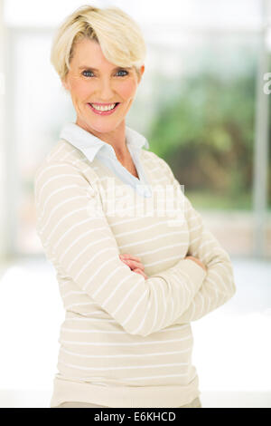attractive mature woman looking at the camera Stock Photo