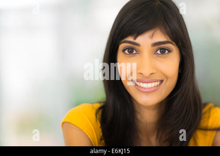 close up portrait of young Indian woman at home Stock Photo