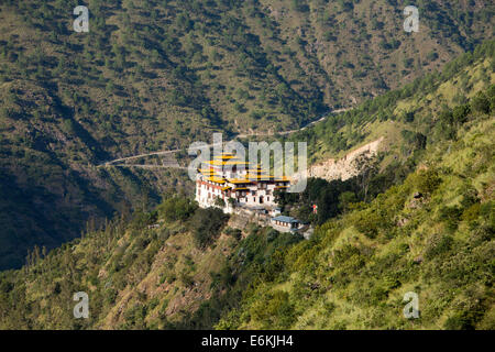 Eastern Bhutan, Trashigang, Dzong on hillside Stock Photo