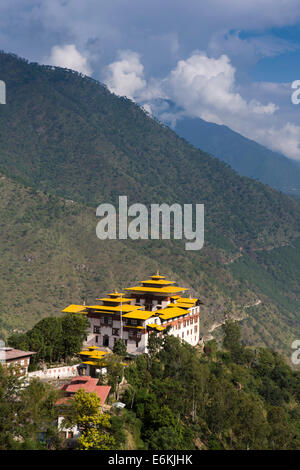 Eastern Bhutan, Trashigang, hillside Dzong on outskirts of town, above Kulong Chhu river valley Stock Photo