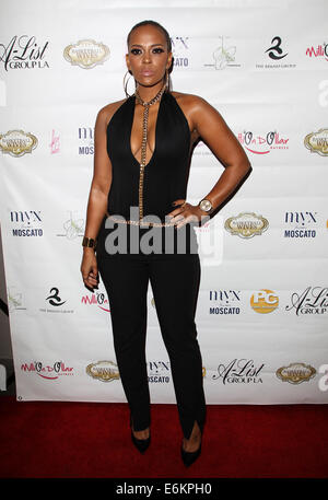 Los Angeles premiere of 'Basketball Wives LA' - Arrivals  Featuring: Sundy Carter Where: Los Angeles, California, United States When: 18 Feb 2014 Stock Photo