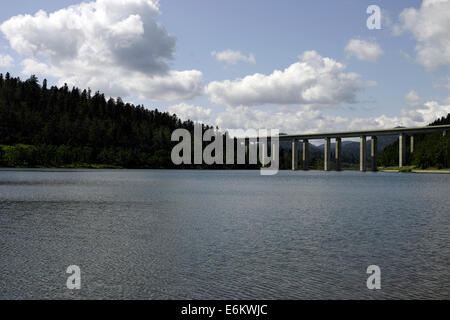 Lake Bajer near city of Fuzine, Gorski Kotar, Croatia, Europe Stock Photo