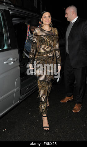 The BRIT Awards - Three Six Zero Group and ROC NATION Party at Hakkasan  Featuring: Jessie J Where: London, United Kingdom When: 19 Feb 2014 Stock Photo