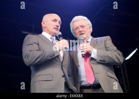 Belfast, Ireland. 9th Sept, 2014 Barry McGuigan and Jackie Fullerton at the civic reception for World Champion boxer Carl Frampton Credit:  Bonzo/Alamy Live News Stock Photo