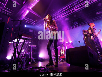 American indie rock band, Warpaint performing live on stage at the Liverpool O2 Academy  Where: Liverpool, United Kingdom When: 20 Feb 2014 Stock Photo