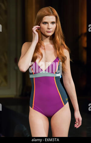 Swimontecarlo,beachwear and swimsuit fashion show in Montecarlo, collection 2014/2015 by LM design, Laure Manadou Stock Photo