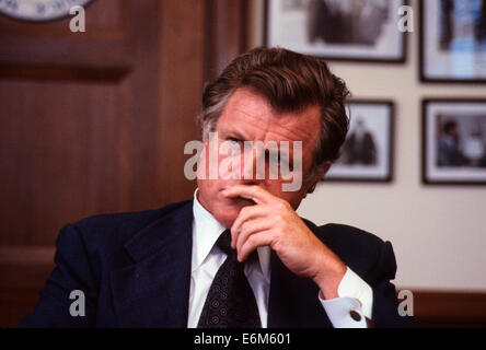 Senator Kennedy in his office at the Senate during his run for the presidency in 1979-80 in September 1979 Stock Photo