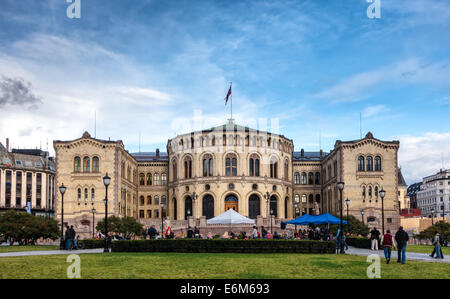 The Parliament building storting in Oslo, Norway Stock Photo