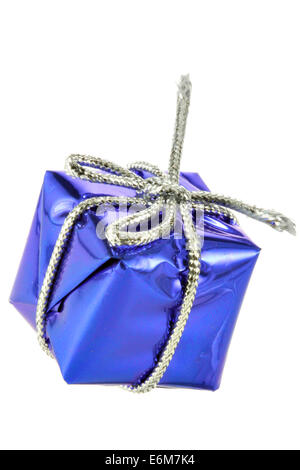 Blue gift box isolated over white background Stock Photo