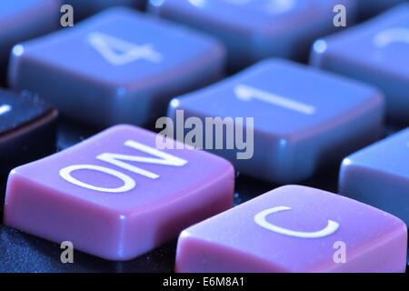 Buttons of calculator toning in blue color Stock Photo