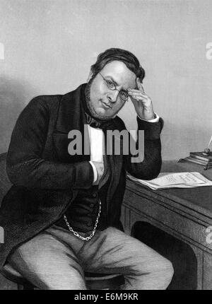 Camillo Benso, Count of Cavour (1810-1861) on engraving from 1873. Italian statesman. Stock Photo
