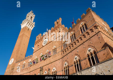 Palazzo Pubblico, town hall, Siena, Tuscany, Italy, Europe Stock Photo