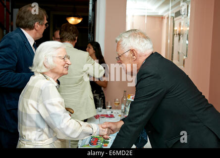 PD James & Richard Ingrams at the Oldie Literary Lunch 21/08/2012. A celebration of Ingrams 70th birthday. Stock Photo