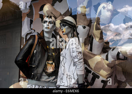 Part of the window display in Harvey Nichols Edinburgh Store. Stock Photo