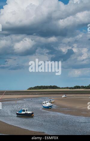 View of the main channel at low tide with the east hills in the distance. Stock Photo