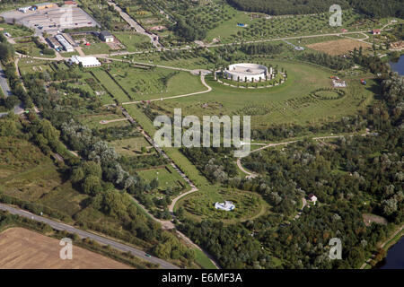 aerial view of the National Memorial Arboretum at Alrewas, Staffordshire, UK Stock Photo