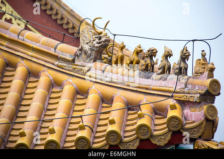 Roof details at the Forbidden City and Palace Museum, in Beijing, China. Stock Photo