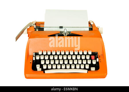 Vintage typewriter isolated on white background Stock Photo