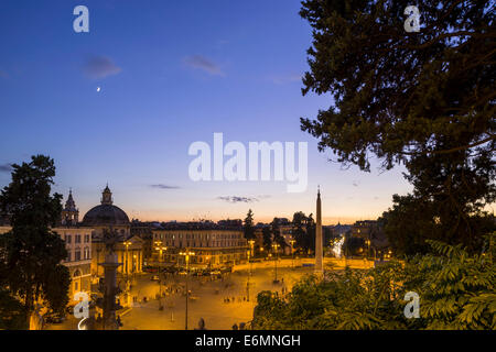 View from the Pincio to Piazza del Popolo, Rome, Lazio, Italy Stock Photo