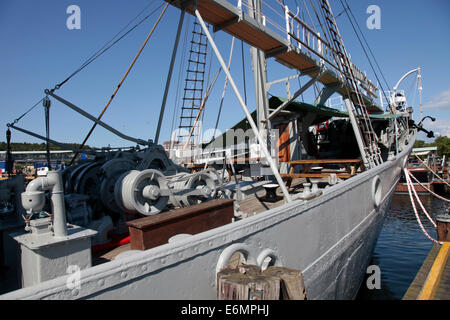 Whaling ship Southern Actor in Sandefjord, Norway. Today it is a museum ship. Untill 1968 Sandefjord was the center of whaling in Norway. The whaling brought prosperity.  Photo: Klaus Nowottnick Date: June 7, 2014 Stock Photo