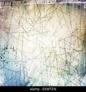 painted, torn collage background with letters Stock Photo